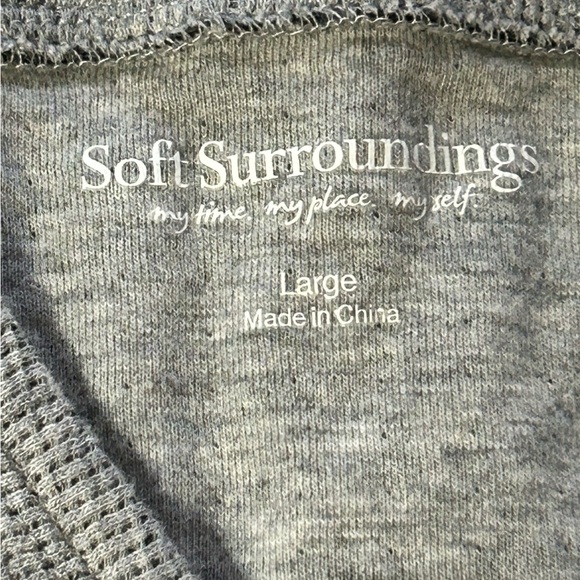 Soft Surroundings Chill Time Jersey Knit Striped Knee Length Sweatshirt Dress-L - Picture 4 of 9